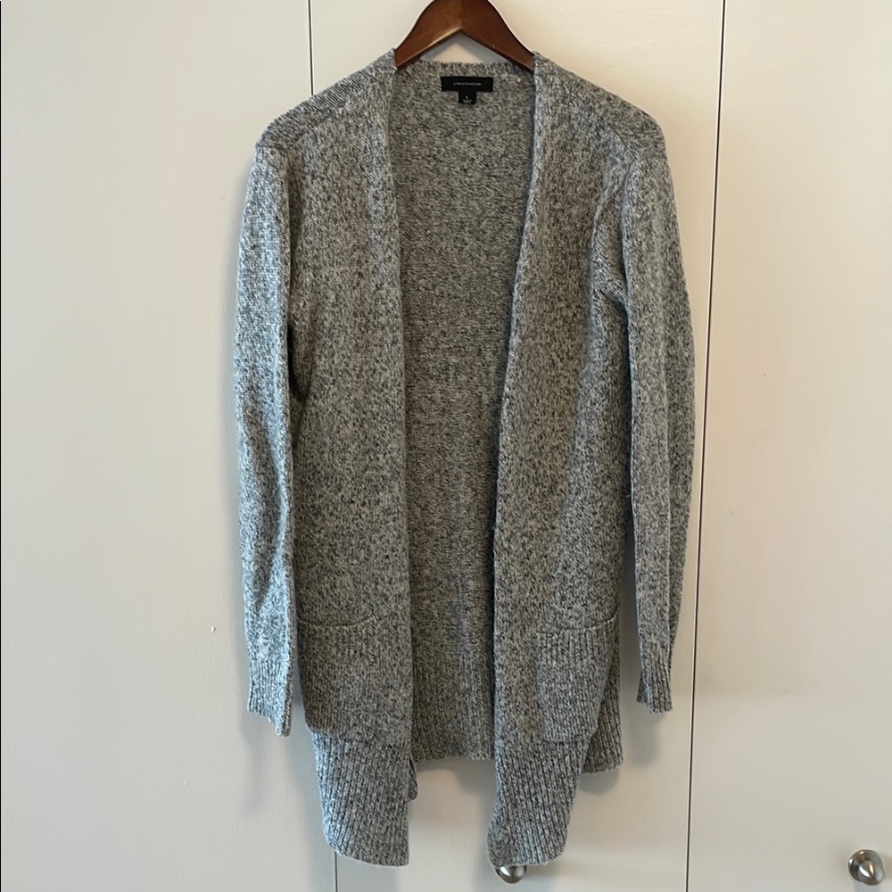 Gray Open-Front Sweater